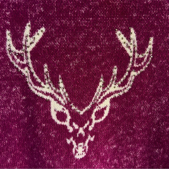Almgwand ~Vintage Austrian Reindeer Button Front Hoodie Cardigan Sweater~ XL /16 - Picture 10 of 15